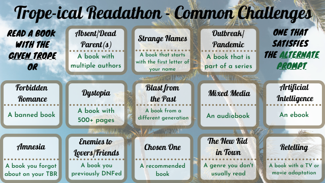 Trope Ical Readathon General Challenges 1